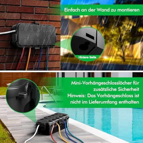 RESTMO Medium IP54 Kabelbox wasserdicht, Wetterfeste Kabelbox outdoor – Ansicht 6