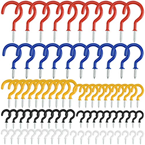 drado 80 Stück Schraubhaken Haken zum Schrauben Hakenschrauben Deckenhaken Edelstahl für Wand (8 Größen) Cover