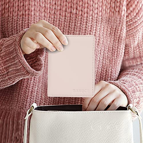 Banuce Top Grain Leather Trifold Wallet for Women Small with Credit Card Holder and ID Window3