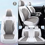 MANTENGA LA FUNCIONALIDAD: Las fundas de los asientos están diseñadas alrededor del automóvil, manteniendo la función y el control completos del asiento, como airbag, cinturones de seguridad, reposabrazos y ajustes del asiento. Las fundas de reposacabezas separadas permiten un fácil ajuste del reposacabezas para una comodidad y seguridad óptimas