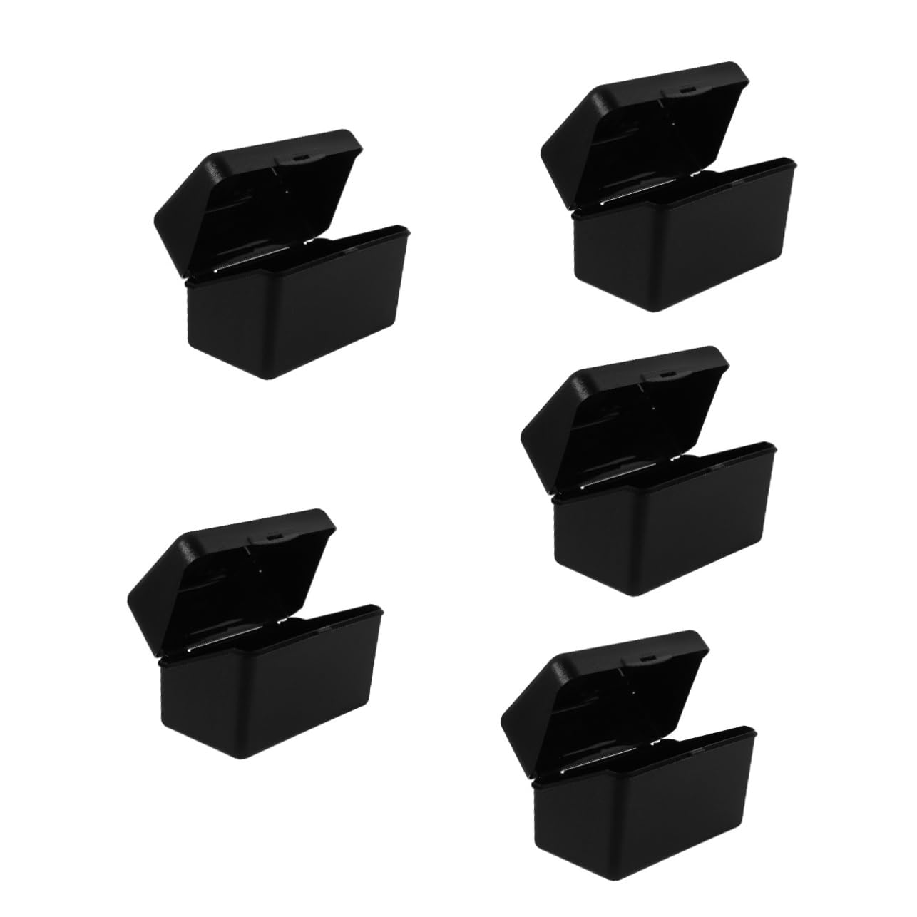 TEHAUX 5pcs Business Card Organizer Box Card Holder for Office Use Open Design Scratch-resistant Material Elegant Desktop Storage