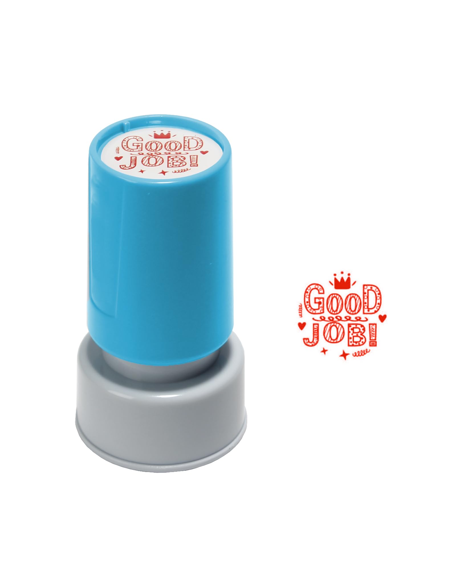 Round Teacher Stamp for Classroom – Good Job Self-Inking Stamp- Red Ink