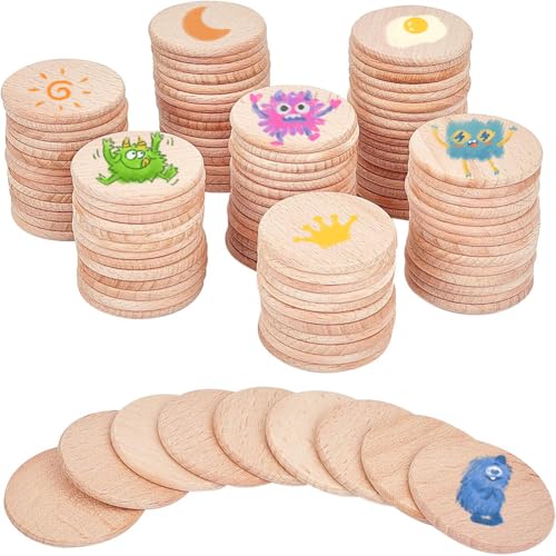 nbeads 100 stuks beukenhout, ronde cirkels van 4,5 cm