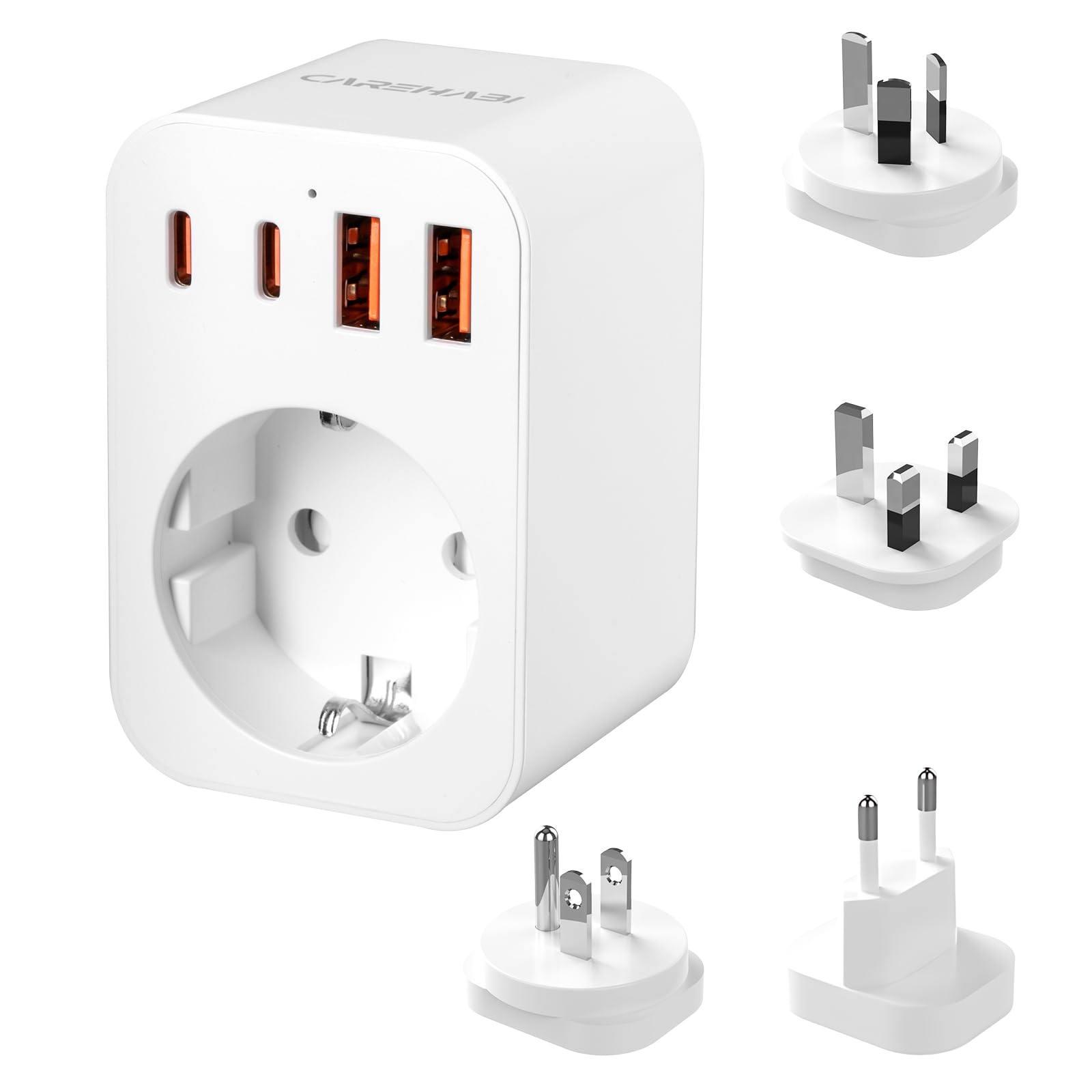 JSVER Adattatore di viaggio JSVER 6 in 1 con 2 porte USB-A e 2 porte USB-C per Stati Uniti — immagine 14 di 16