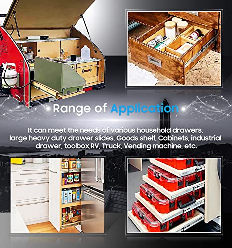 Yenuo Heavy Duty Drawer Slides Full Extension Side Mount 14 16 18 20 22 24 26 28 30 32 34 36 40 Inch Metal Rails Track Guide Glides Runners 150Lbs 1 Pair (Without Lock, 12 Inch) #TOP4