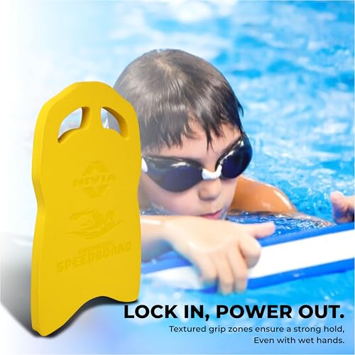 Image of Nivia SpeedBoard for Swimming, Sports Swimming Floats for Adults-Kids, Kickboard for Beginners Training, Float Pad with All Holding Angles (Yellow)