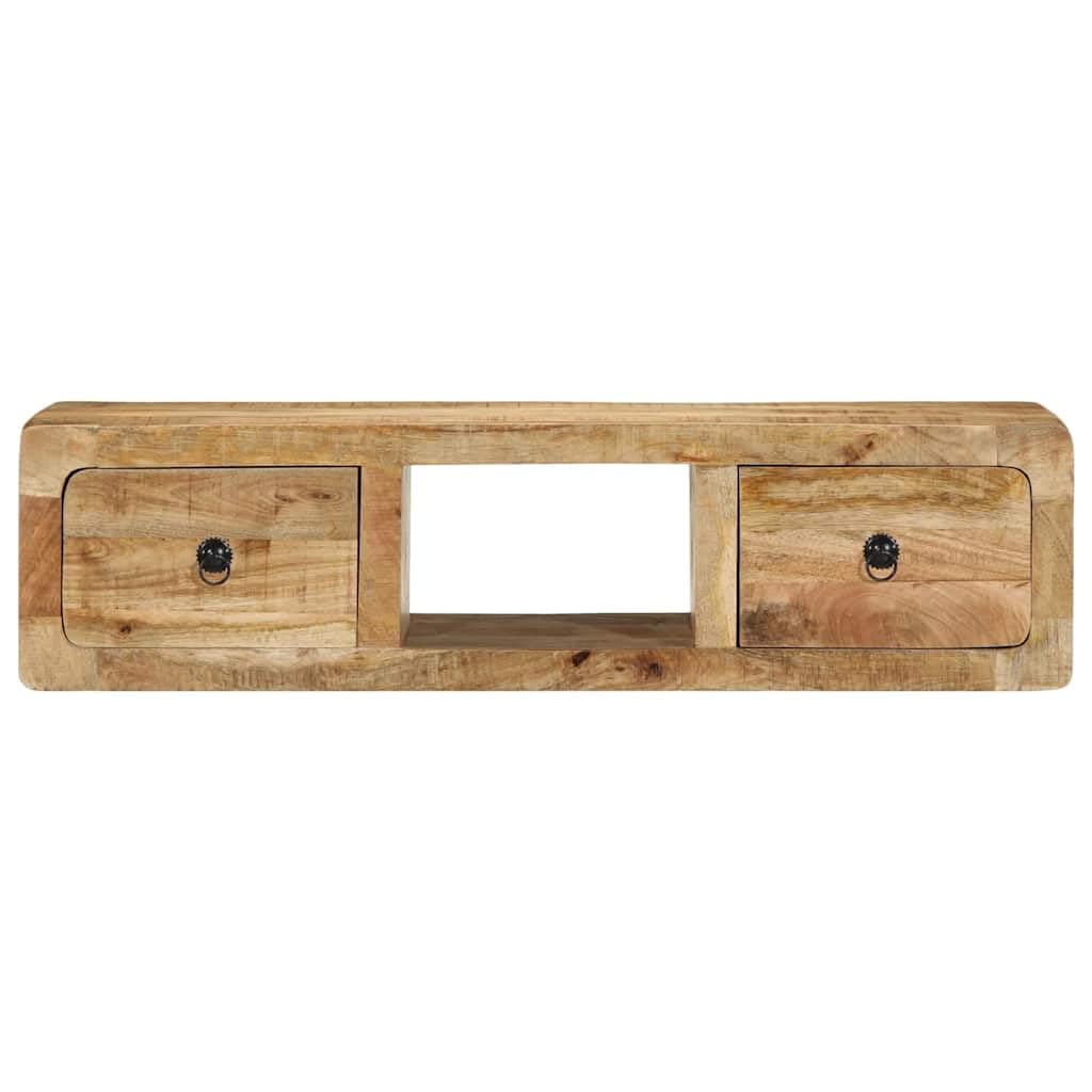 TV-Wandschrank 100x32x25 cm Massives Mangoholz | Wandmontage, Stauraum für Medien, Robustes Tropenholz, Pflegeleicht