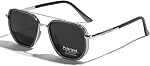 TR90 Polarised Sunglasses Retro Square Flattop Sunglasses Double Bridge Full Frame UV400 Lens Glasses