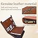 Genuine Leather Professioal Business Portfolio Padfolio Folder with Zipper, Conference Meeting Executive File Legal Document Organizer for Men, Work Portfolio for Meeting and Travel—Brown
