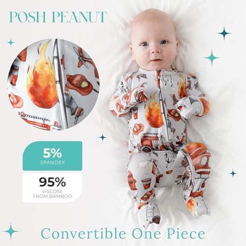 Image of Posh Peanut Convertible Baby Sleepers - Footless Baby Pajamas with 2 Way Zipper for Easy Diaper Changes