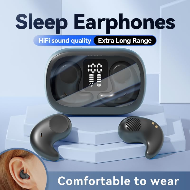 Miniatura 4 de Auriculares Bluetooth, auriculares inalámbricos para dormir, auriculares con cancelación de ruido invisible, auriculares Bluetooth 5.4 para dormir