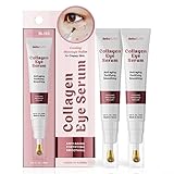 BellaBLISS Collagen Eye Serum with Cooling Roller – Under Eye Treatment for Puffiness, Dark Circles & Fine Lines – Anti-Aging, Hydrating Formula – Made in Korea – 20 ML – Pack of 2