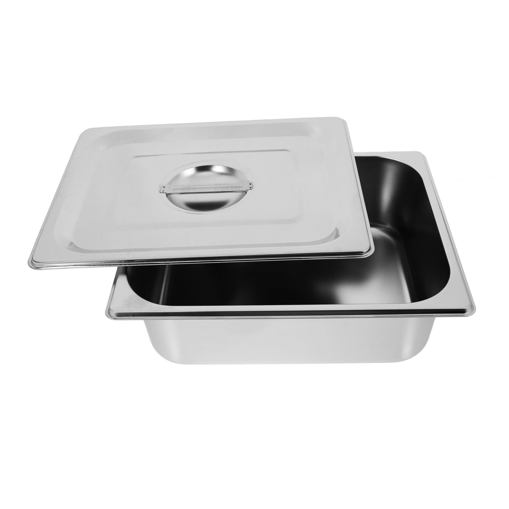 CONGARTENO 1/2 Size Ice Serving Bowl Stainless Steel Steam Pan Lid Restaurant Catering Pans Buffet Trays