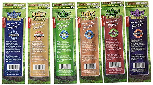 12 Total Natural Juicy Jays Hemp Wraps Variety Pack Bundle Mixed Flavors (6 Packs of 2) Made of Pure Hemp Non Tobacco + Limited Beamer Smoke Sticker - Image 3