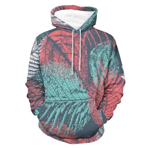 Hoodie Feuille Verte Sweats à Capuche Unisexe Pull Homme Femme Taille S