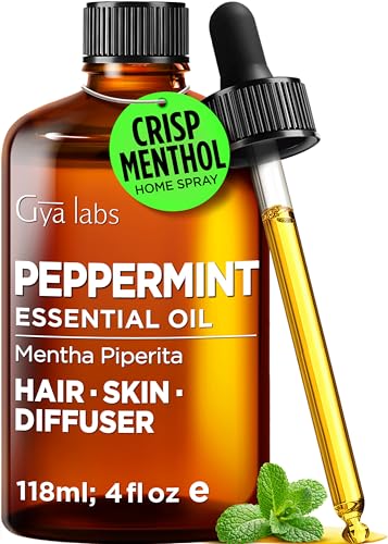 100% Pure Peppermint Essential Oil - 4 Fl Oz - Peppermint Oil for Hair, Skin, Diffuser, Aromatherapy...