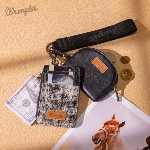Image of Wrangler Keychain Wristlet Wallets for Women Western Dual Pouch Wristlet Credit Card Holder Wallet