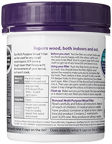 Ronseal Enduit à bois polyvalent blanc 250g pour réparation - 3
