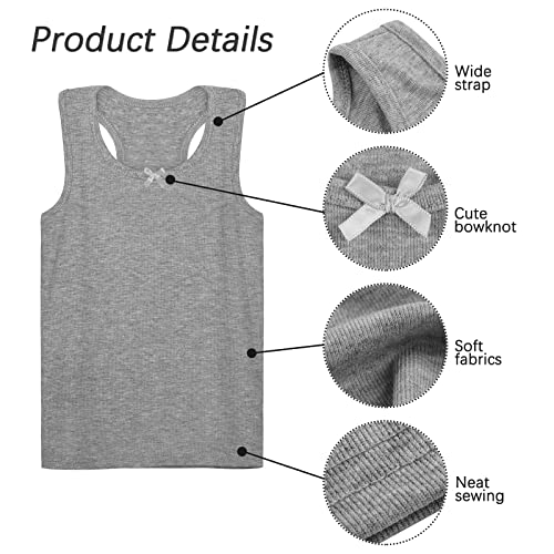 Poroka 5 Pack Girls Dance Tank Top Racerback Sleeveless Tops Crop Tank Top Dance Ballet Top For Little Girls #TOP2