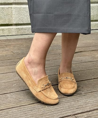 Image of BGSTGUDS Women's Wide Loafers Shoes Cute Dressy Shoes Ladies Comfort Slip Ons Work Shoes