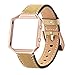 For Fitbit Blaze Bands, bayite Accessory Genuine Leather Wristband with Frame for Fitbit Blaze Smart Watch Large Small