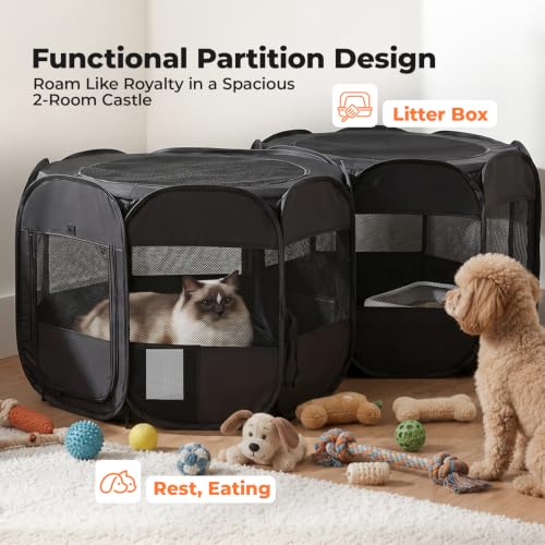 Image of 2-in-1 Dog Playpen, Portable Cat Playpen, No Assembly