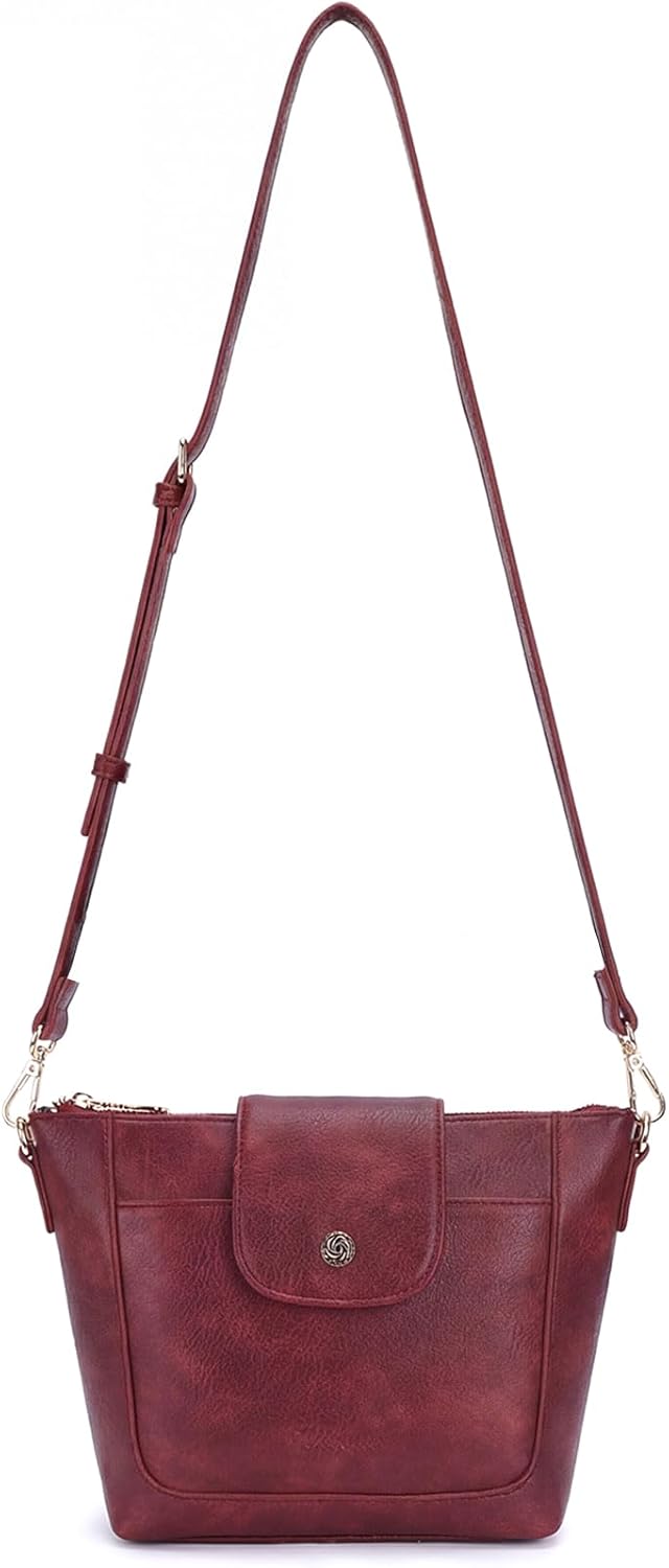 Crossbody Purses for Women Vegan Leather Crossbody Bag,Small Purse with Adjustable Strap Lightweight Shoulder Bag | Smooth Zipper, Multi Pockets, Magnetic Snap