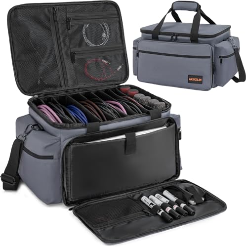 Image of AKOZLIN Cable File Bag with Dividers for Sound Instrument Accessories