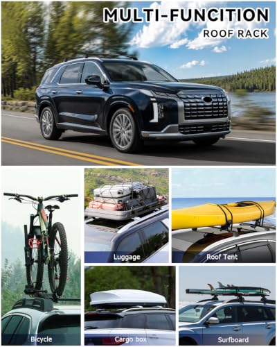 Image of 360Lbs Roof Rack Cross Bars Compatible with Hyundai Palisade 2019-2025 | SE SEL XRT Limited Calligraphy, Heavy Duty Aluminum Roof Rails Crossbars Rooftop Luggage Racks Cargo Carrier