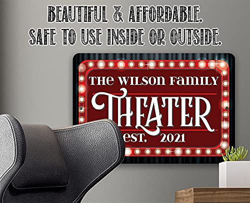 Personalized-Home-Theater-Great-Home-Movie-Theater-Accessories-Retro-Vintage-Happy-Hour-Sign-Customized-Family-Housewarming-Gift-8×12-or-12×18-Use-Indoors-or-Outdoors-Durable-Metal-Sign Personalized Home Theater Great Home Movie Theater Accessories Retro Vintage Happy Hour Sign Customized Family Housewarming Gift 8×12 or 12×18 Use Indoors or Outdoors Durable Metal Sign