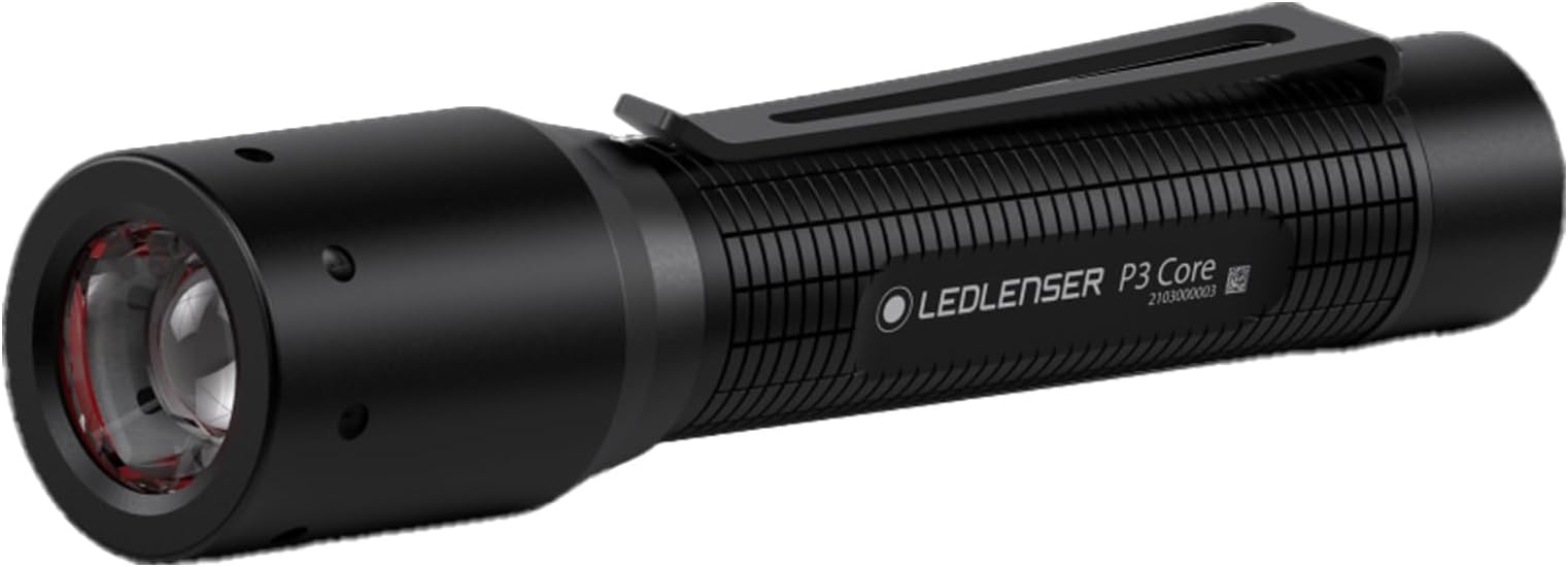 Ledlenser P3 Core Torch, Tailored Light with Advanced Focus System 90 Lumens, 6 Hours Runtime, Ultra Compact and Lightweight, Outdoor & Camping, Pack of 1 black 502597