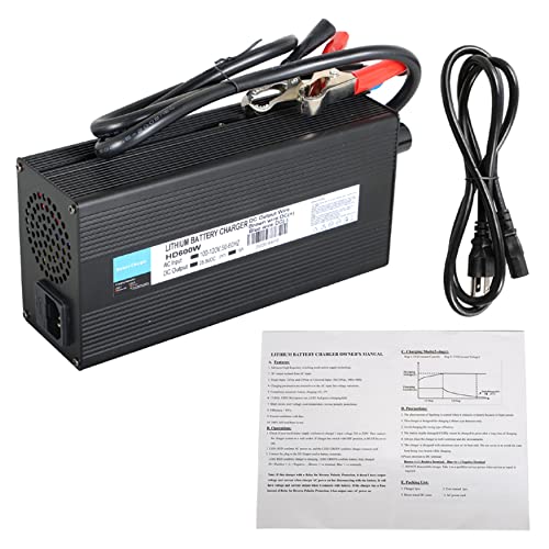 WFLNHB 28.8V 18A Battery Charger Smart Charger for Lithium LiFepo4 Deep Cycle Rechargeable Batteries AC Input DC Output for Lithium-Iron Phosphate Batteries with Alligator Clip