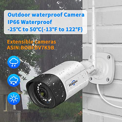 Image of Hiseeu 2.5K 5MP WiFi Security Camera System Outdoor, Expandable 16CH 8MP NVR, 500GB HDD, Spotlight, 2 Way Audio, IP66 Waterproof, Motion Alert, DC Power Plug-in, 24 /7 Recording