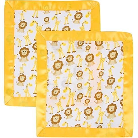 Miracle Blanket Soft Muslin Security Blanket Newborn Nursery Sleep Essential - Pack of 2 Warm Wraps (Giraffes and Lions) Cover