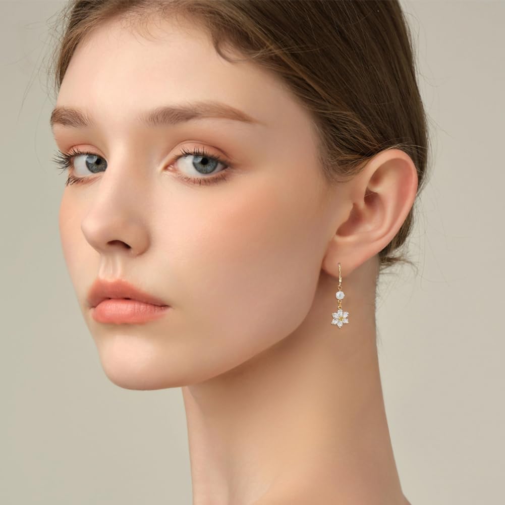 Cubic Zirconia Flower Charms 18k Gold Plated Flower Charms Brass Micro Pave 5-Petal Floral Charms for Jewelry Necklace Bracelets Earrings Making DIY Crafts - Image 6