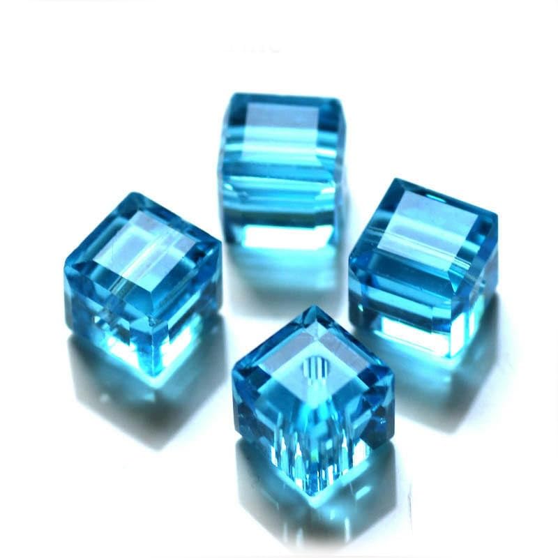 200 Cuentas de Cristal de Cubo de 4/6/0.315 in, Cuentas de Cristal facetadas, Cuentas de Diamantes de imitación para niñas y Mujeres, Collar de Bricolaje, Pendientes, fabricación de Joyas