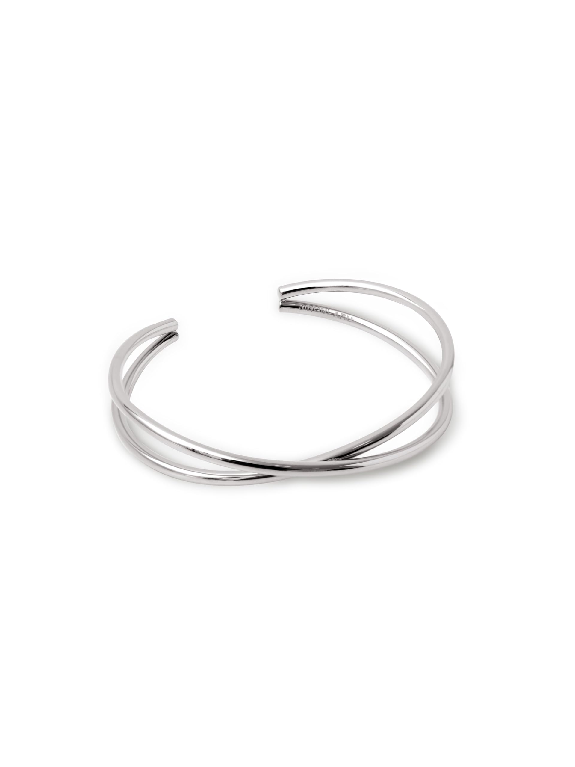 SINGULARU Cross Bracelet - Rigid Bracelet in Steel or Steel with 18Kt Gold Plated - Double Strand Crossed - Jewelry for Women - Various Finishes
