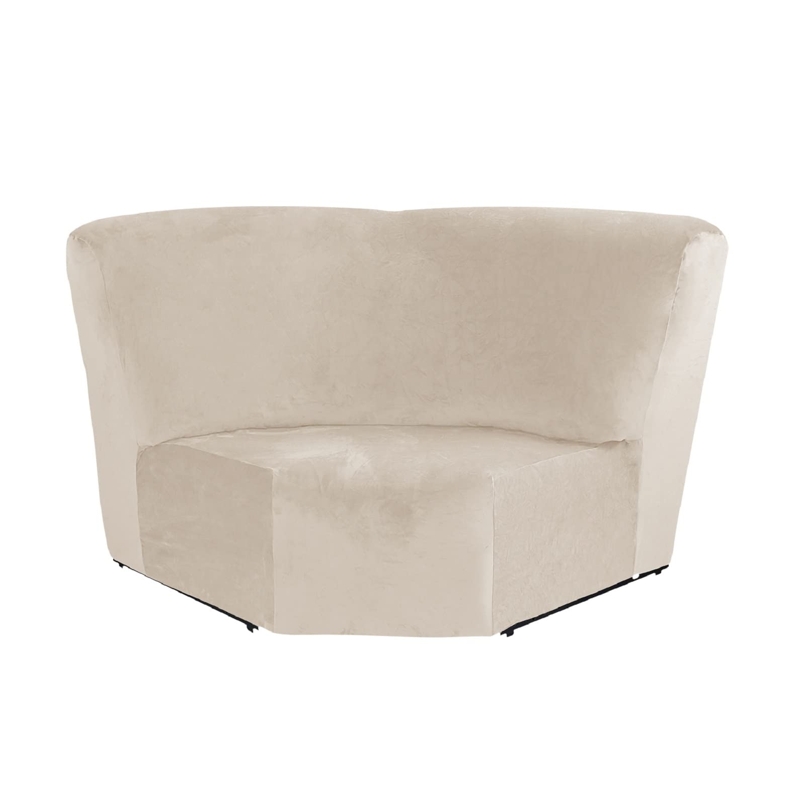 MINGPINHUIUS 1 Piece Velvet Stretch Recliner Corner Sofa Cover L Shape Sectional Couch Covers Soft Elastic Sofa Slipcover Furniture Protector for Living Room (Beige, Corner)