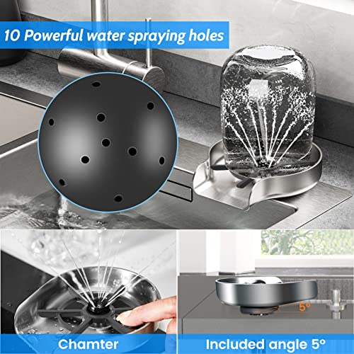 Kitchen Sink Glass Rinser - Faucet Glass Rinser for Kitchen Sinks, Kitchen Sink Cup Rinser,Cup Cleaner for Sink,Bottle Washer,Kitchen Sink Accessories