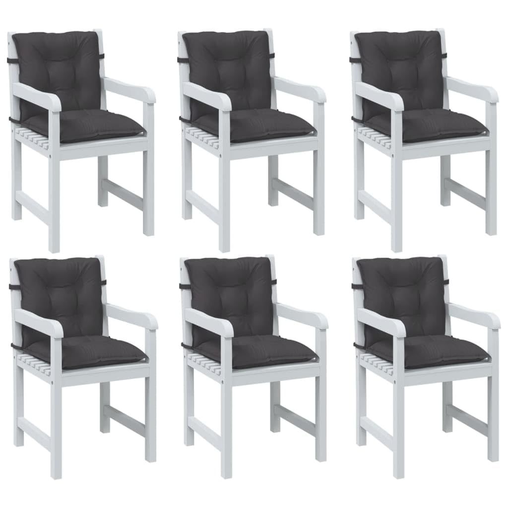 Coussins dossier bas anthracite pour vos repas sur la terrasse