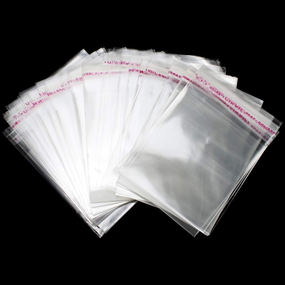 LongZYU Clear Small Cellophan Bags 300 Pcs 7x10cm Food Grade Self-Adhesive Sealing Treat Bags OPP Plastic Bag Sealable Bags for Chocolate Lollipop Snacks Cookie
