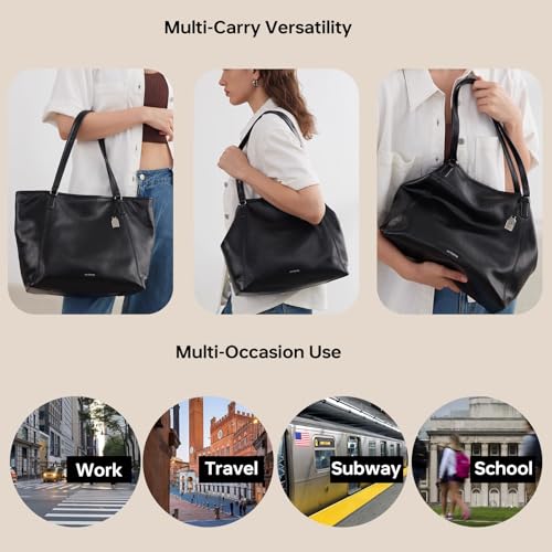 Image of LA FESTIN Leather Bucket Bags for Women - Adjustable Long Strap Designer Crossbody Handbags, Shoulder Purse for Everyday Use