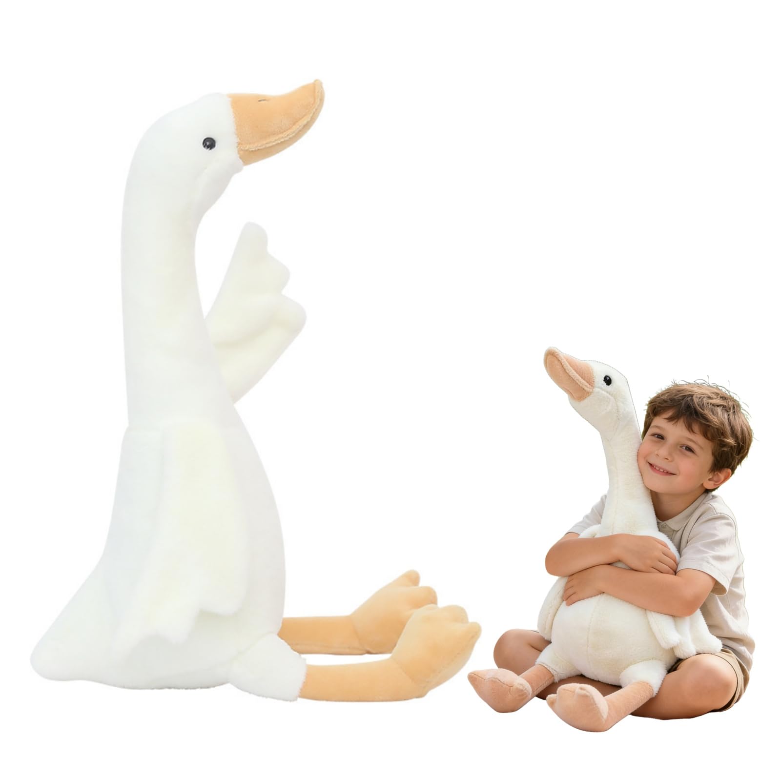 pluszowa zabawka, Łabędź wypchany zwierzę, śliczna miękka gęś zabawka pluszowa poduszka lalka, puszysta sztuczna(60CM)