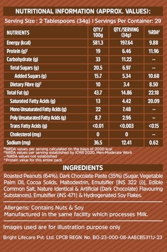 Image of MuscleBlaze Fit Chocolate Peanut Butter (Crunchy, 1kg) | High Protein | No Trans Fat, Energy Booster (Pack of 2)