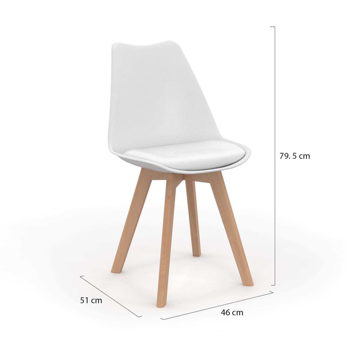 IDMarket SARA Mix Color Gris Claro, Blanco, Gris Oscuro X2, Negro x2 - Juego de 6 sillas escandinavas