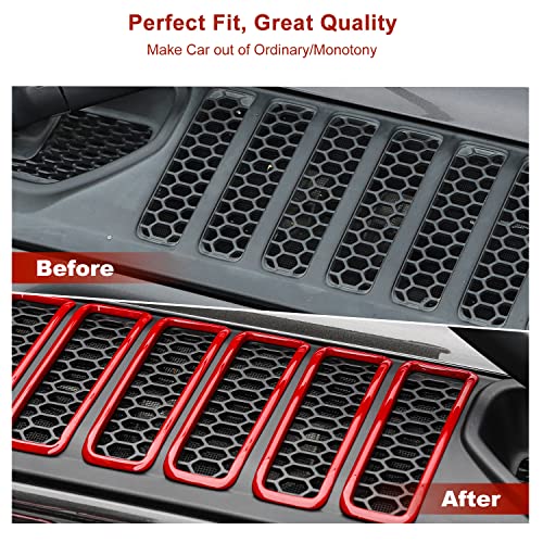 Image of Hood Vent Cover Cowl Panel Vent Cover Trim Fit for 2018-2025 Jeep Wrangler JL JLU & Gladiator JT Exterior Accessories (Red)