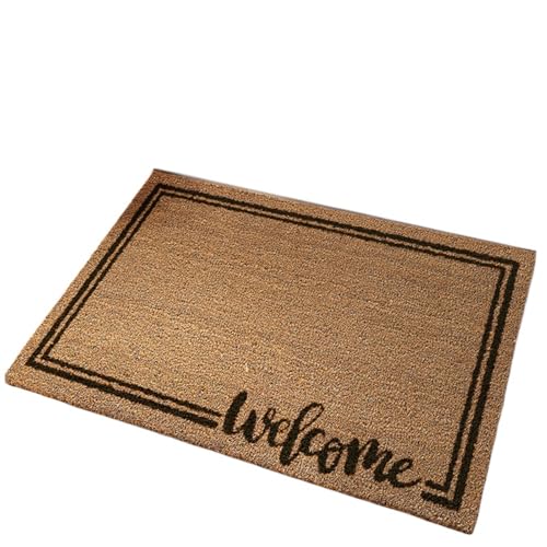 ココナツブラウンの家に入る耐摩耗性除塵泥マット玄関の屋外ドアマット家庭用滑り止めマット (心地よく歩く,40*60)