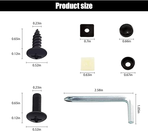 Miniatura 2 de Juego de 8 tornillos inoxidables para placa de matrícula, pernos antirrobo antivibraciones, sujetadores de montaje autorroscantes para cubierta de