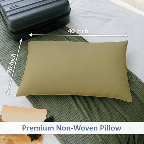 Image of ARLinen Sleeping Pillow Filler Set of 1 - Non-Woven Fabric, Fluffy Cotton Filling, Home, Hospital, Hostel & Travel Use - Taupe 16x24 Inch