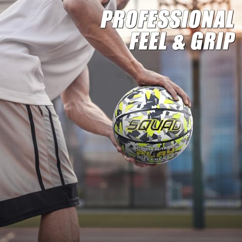 KAOS Colored Outdoor Basketball - Official Regulation Size 7 (29.5\'\'), Rubber Camouflage Street Basketball with Pump and Mesh Bag